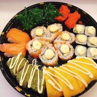 Sushi Japanese Fruit Fresh Salmon Disposable Take out Take Away Printing Large, Medium and Small Platter Disc with Lid/Sushi Packing Box / Yee Sang Tray / Disposable Food Container #4
