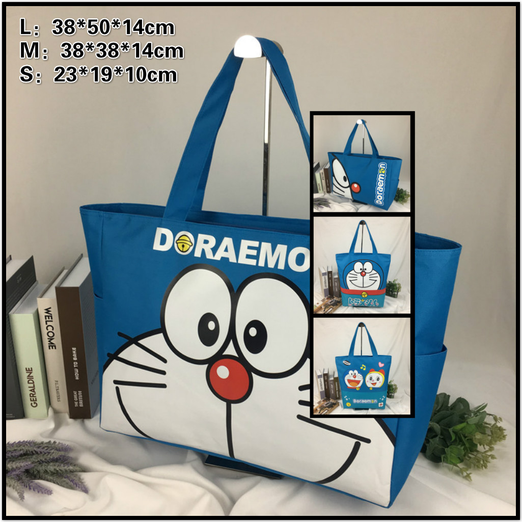 New Doraemon canvas bag handbag shopping bag shoulder bag3302 Shopee