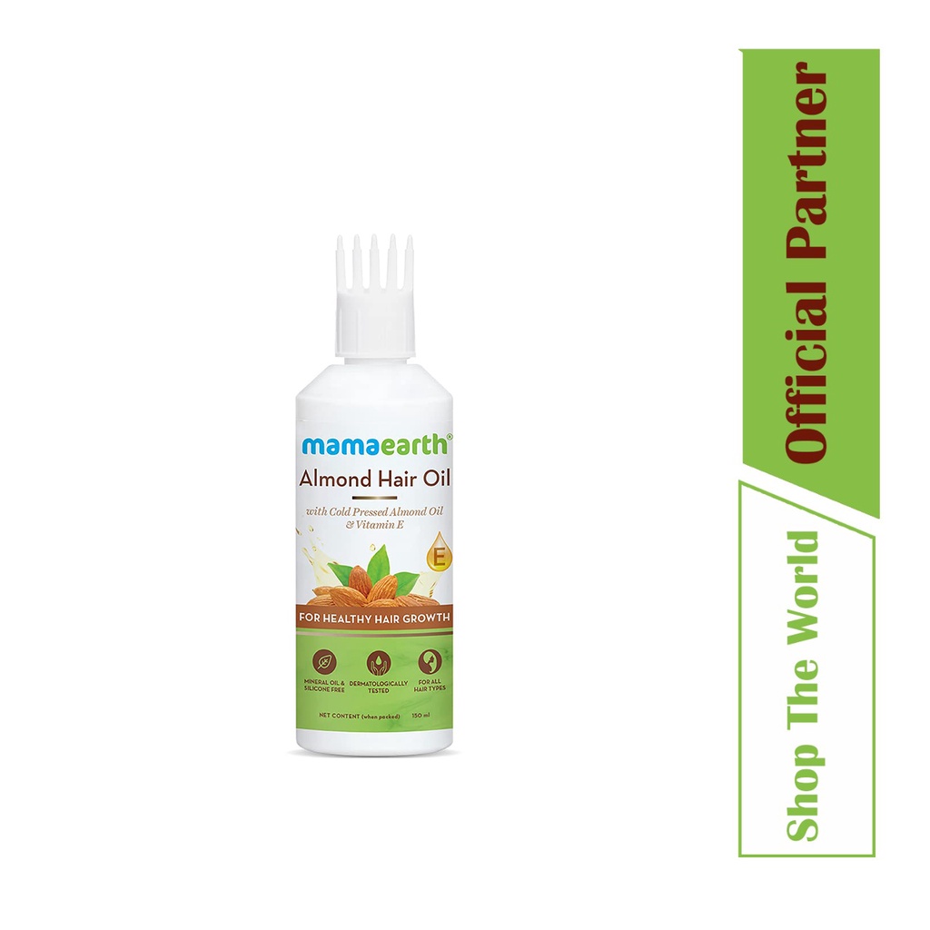 Mamaearth Almond Hair Oil with Cold Pressed Almond Oil & Vitamin E for