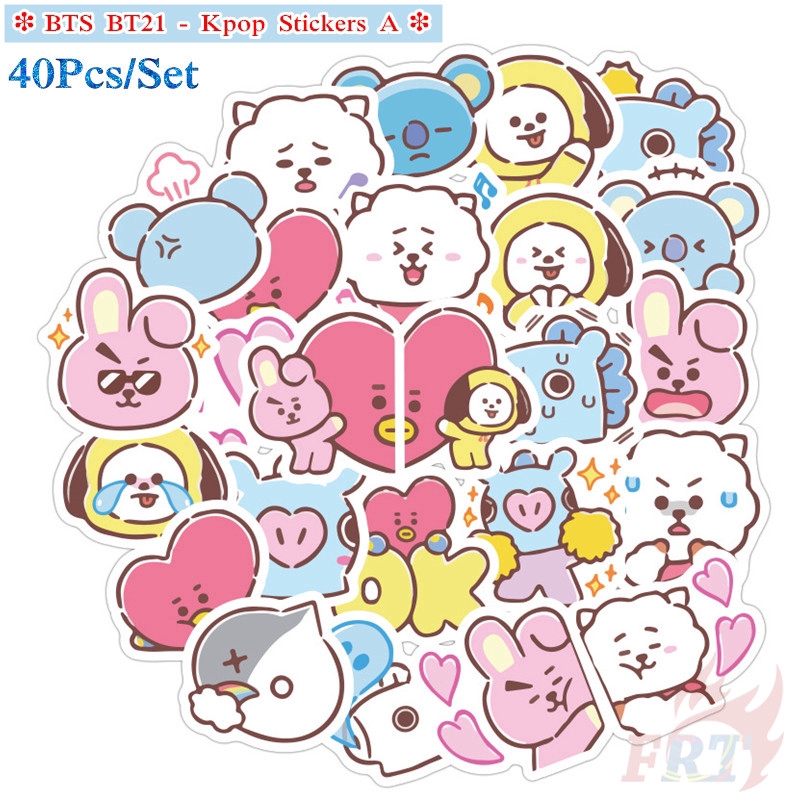 BTS BT21 - Kpop Stickers A 40Pcs/Set DIY Decals Stickers for Album ...