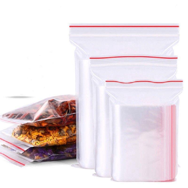 100 Grip Resealable Zip Lock Bags Self Seal Clear Plastic Poly Ziplock