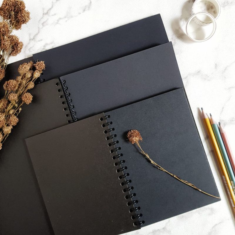 HITAM Black PAPER NOTEBOOK/BLACK SKETCHBOOK/BLACK SKETCHBOOK/Plain