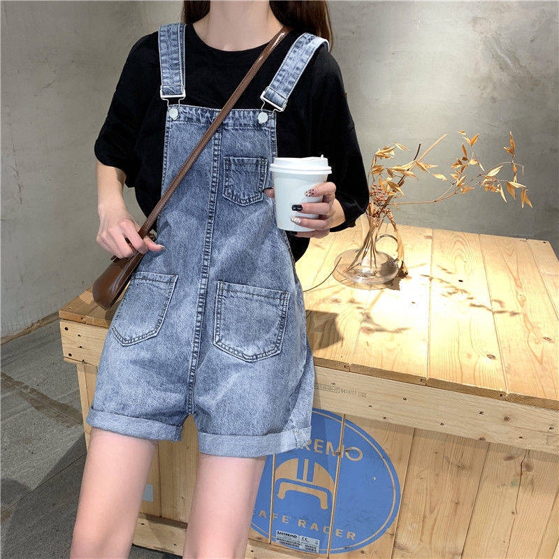 Short Denim Jumpsuit Women Loose Overalls Jeans Overall Jumpsuit Denim Jeans Shopee Singapore