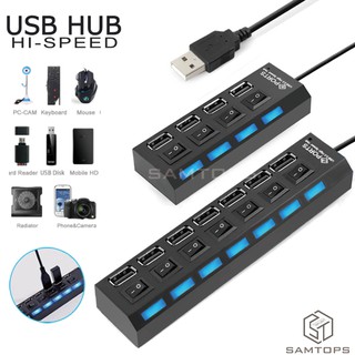 Micro USB Hub 2.0 4/7 Ports High Speed Hab With on/off Switch USB Splitter
