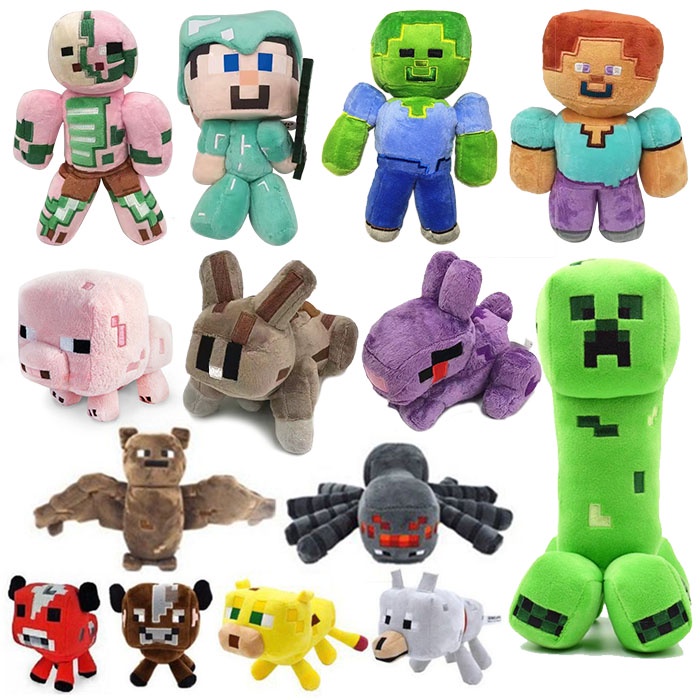 15-22cm Game Minecraft Stuffed Toys Minecraft Creeper Enderman Wolf Soft  Plush Plushie Dolls toy Xmas Gift For Kids | Shopee Singapore