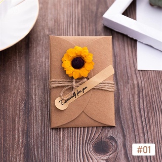CFSTORE Vintage Kraft Paper Greeting Card DIY Handmade Flower Wish Card Thank You Card Blessing Card Party Invitation Card A6P4 #5