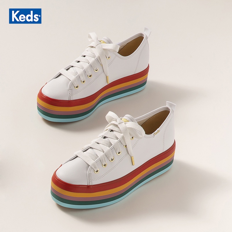 rainbow platform keds