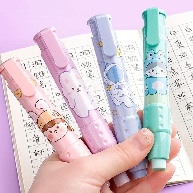 Korean style cute eraser retractable eraser pen Shaped eraser | Shopee ...