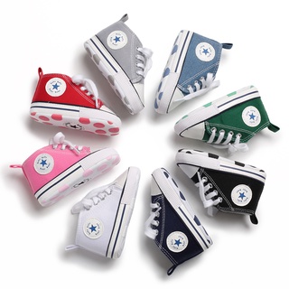 Fashion Canvas Baby Sneaker Newborn Girls Boys First Walkers Shoes Infant Soft Sole Anti-slip Baby Moccasins（0-18 M）