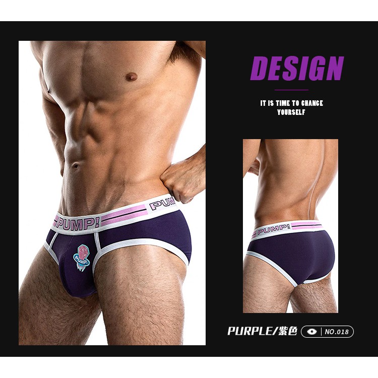 Image of PUMP! Sexy Mens Underwear Men Briefs Mesh Underpants Comfortable Cotton Men Brief Personalized Breathable&Soft Man Underpants PU018 #6