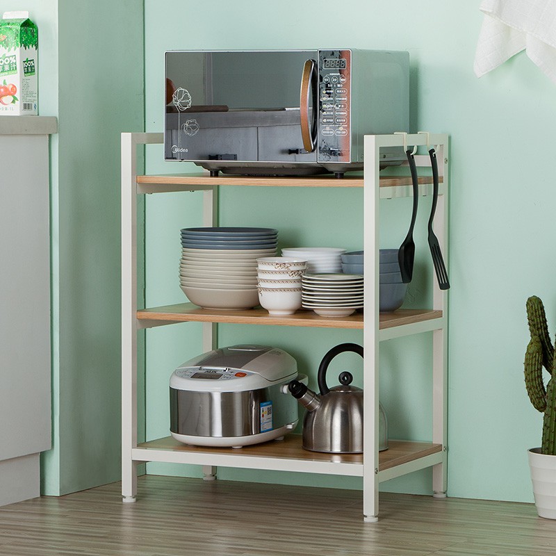 UMD Kitchen Rack Storage Rack Metal Rack with Wooden Shelf ...