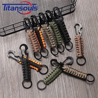 Ready✅ Outdoor keychain camping carabiner seven-core umbrella rope rope camping lifesaving kit emergency olecranon keychain