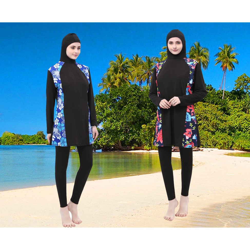  Muslimah  Swimming  Suit Swimwear Baju  Renang Muslim two 