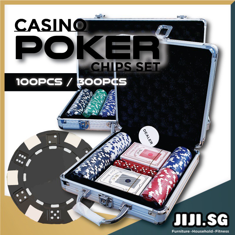 (JIJI SG) POKER Chips Set Suitcase Casino Gambling Chips