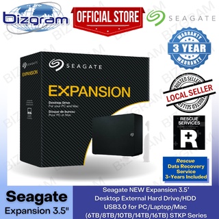 Seagate NEW Expansion 3.5” Desktop External Hard Drive/HDD USB3.0 for PC/Laptop/Mac (6TB/8TB/10TB/14TB/16TB) STKP Series