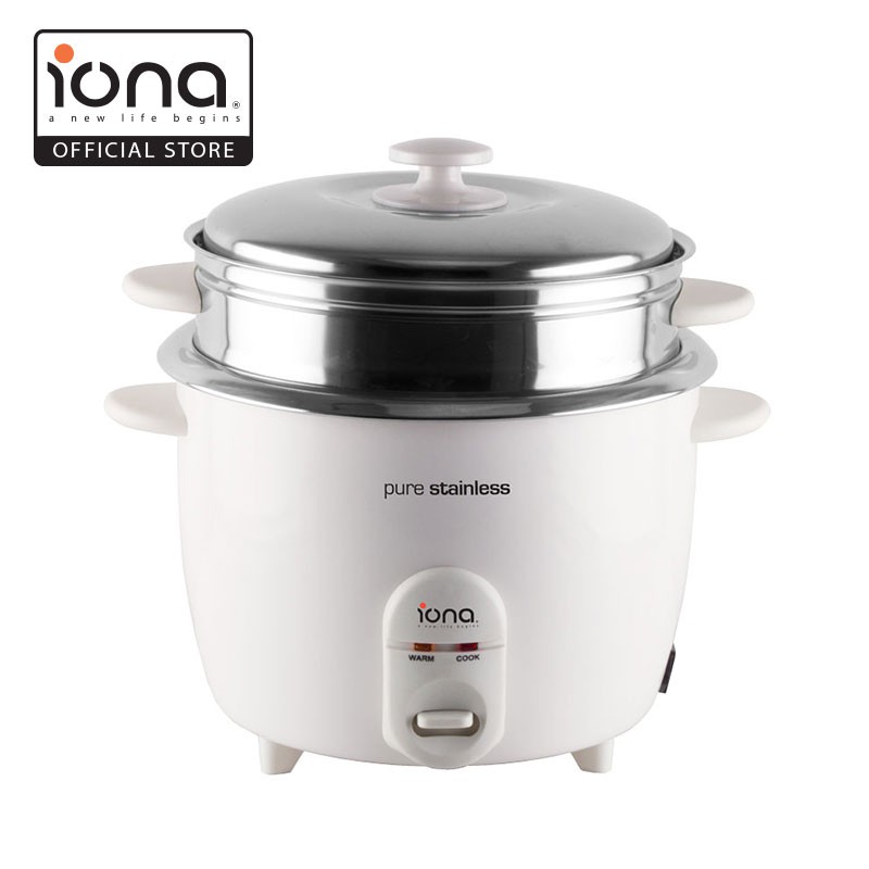 Iona GLRC181 1.8L Stainless Steel Rice Cooker with Steamer Shopee