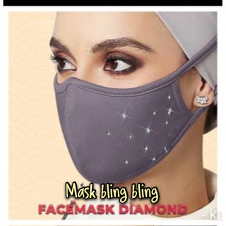 Image of [Shop Malaysia] Bling BLING Fabric Mask Fabric Materials Back Ties Wet Et material scuba Cloth READY Stock GUYSS