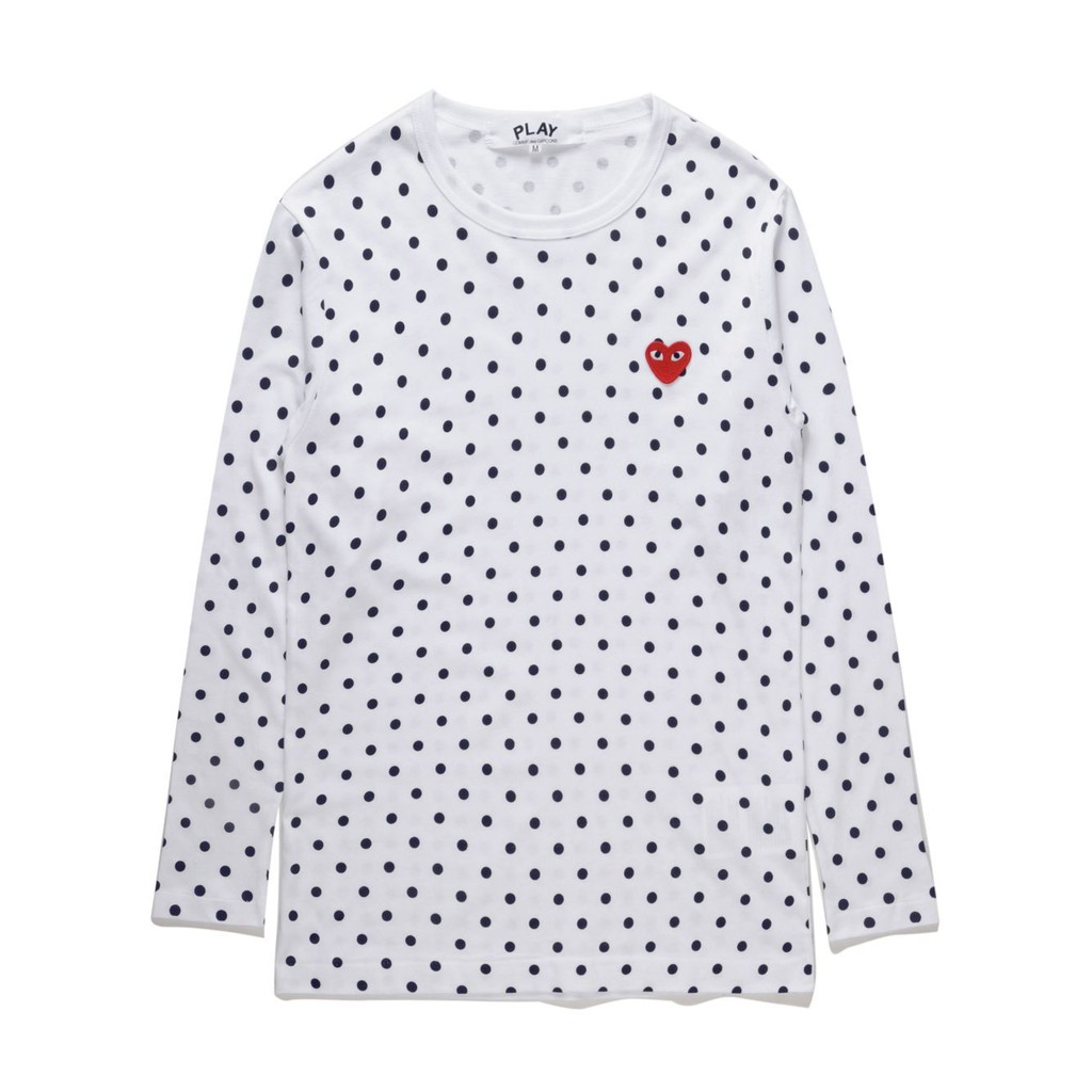 comme des garcons play long sleeve polka dot tee