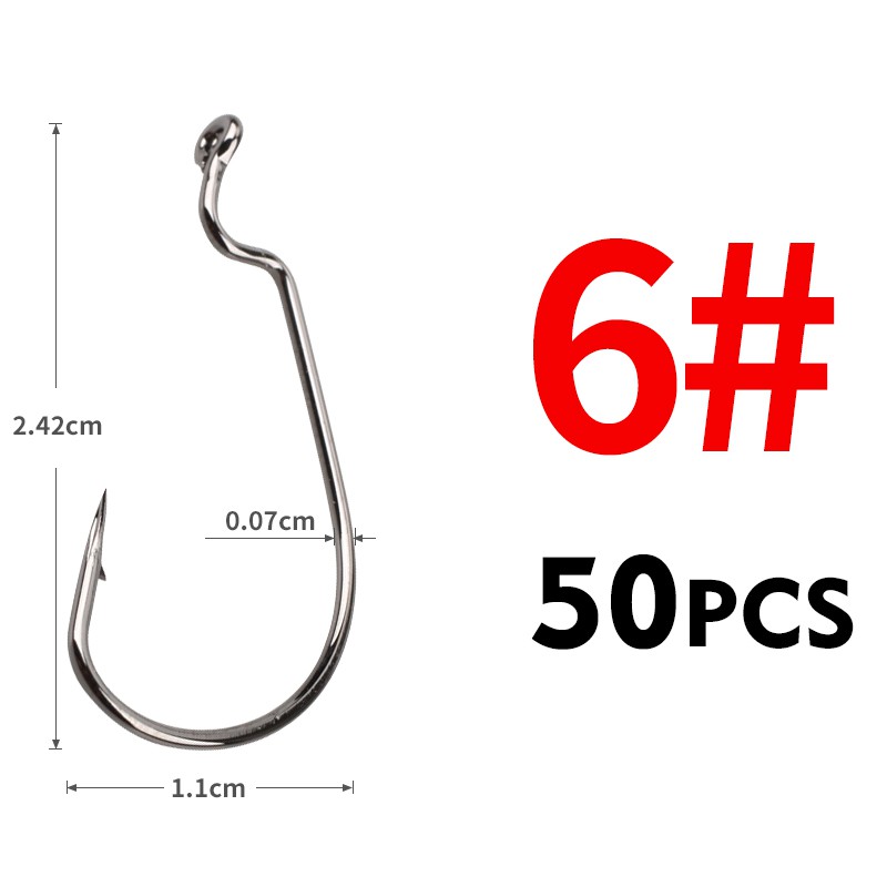 Offset Worm Hooks-Size 1/0-8pcs to a package-lot of 4 pkgs 