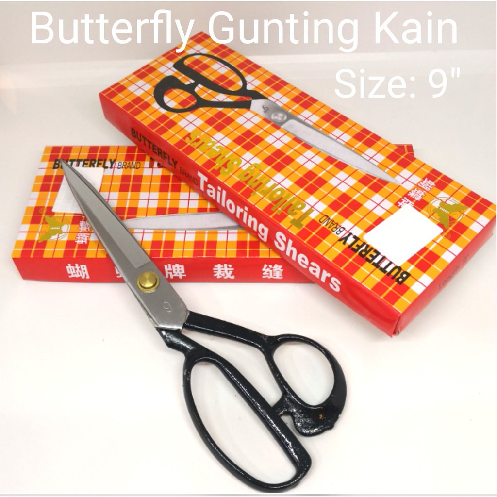 Shop Malaysia 9 Gunting Kain Butterfly Scissors Tailoring Shopee Singapore