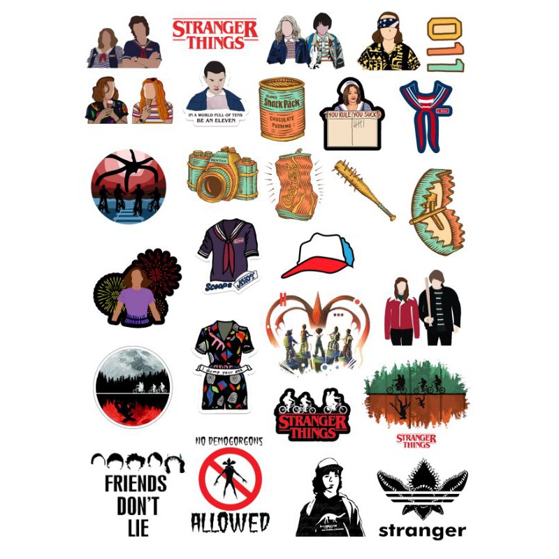 28pcs aesthetic tumblr stranger things stickers shopee singapore