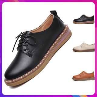 Image of Women Oxford Shoes Warming Fur Women's Genuine Leather Shoes Ladies Loafers Shoes Women Shoes