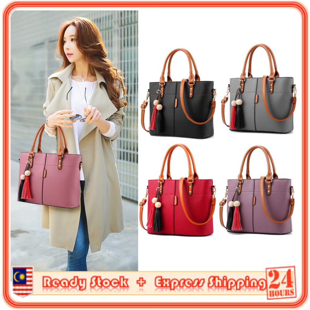 Milando Ladies Women Pu Leather Handbag Tote Sling Bag Handbeg Beg Tangan Wanita Type 11 Shopee Singapore
