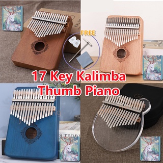 Cega Kalimba 17 keys Clear Acrylic Heart-shaped Portable Transparent Crystal Thumb piano Finger piano Mbira Calimba Marimba Musical Instruments for Kids with Case Adults and Beginners