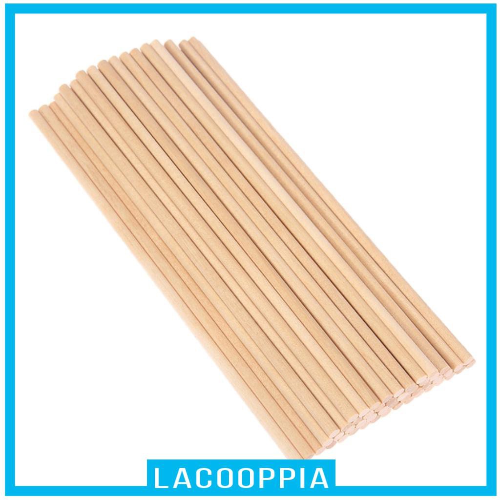  LACOOPPIA 50Pcs Unfinished Wooden Sticks Dowels Rod Wood 