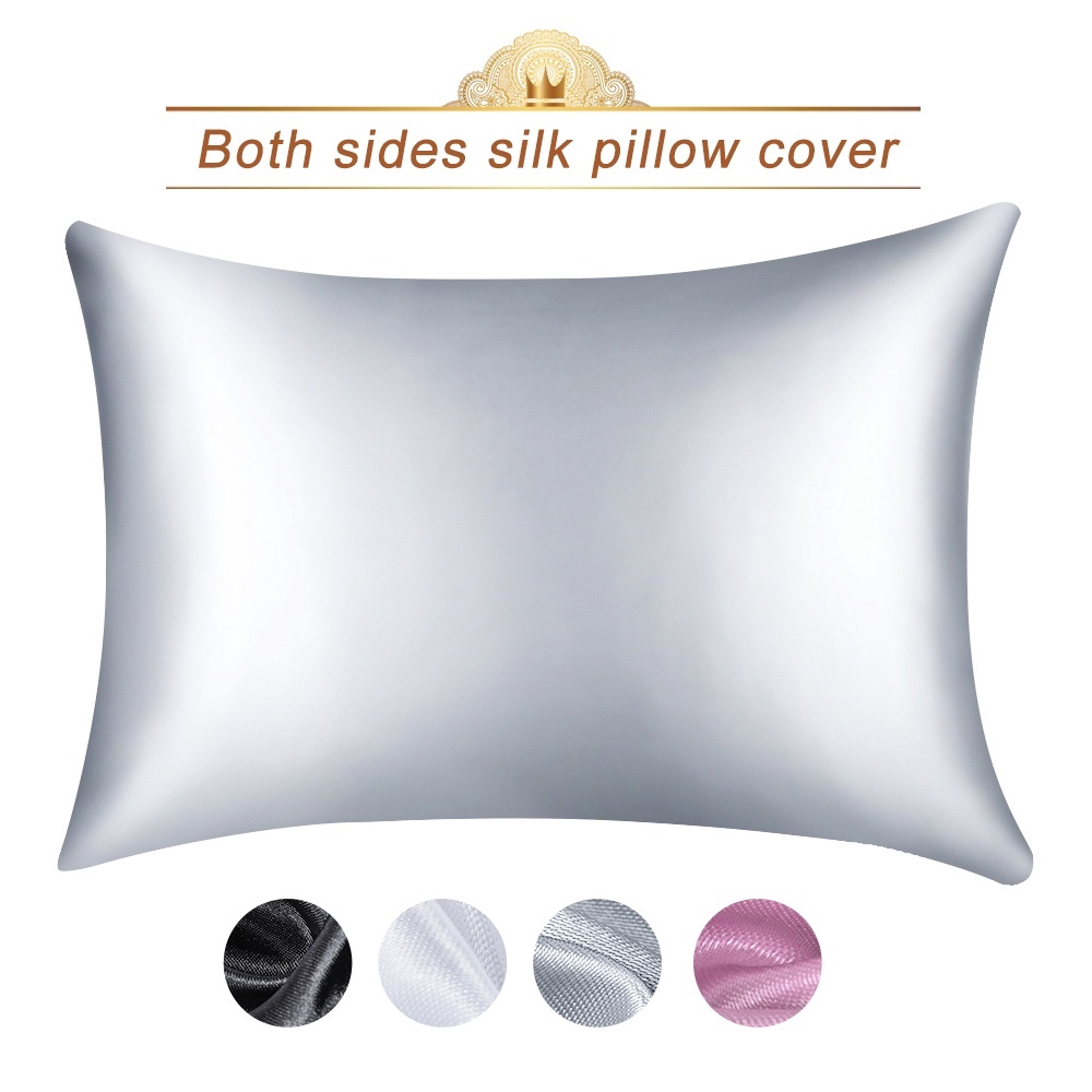 100 Natural Mulberry Silk Pillowcase Pure Color Waterproof and