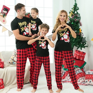 iClosam Family Pajamas Christmas Set Family Matching 2 PCS Long Sleeve T-Shirt Stripe Long Pants Homewear Sleepwear Nightwear for Mom Dad Kids 