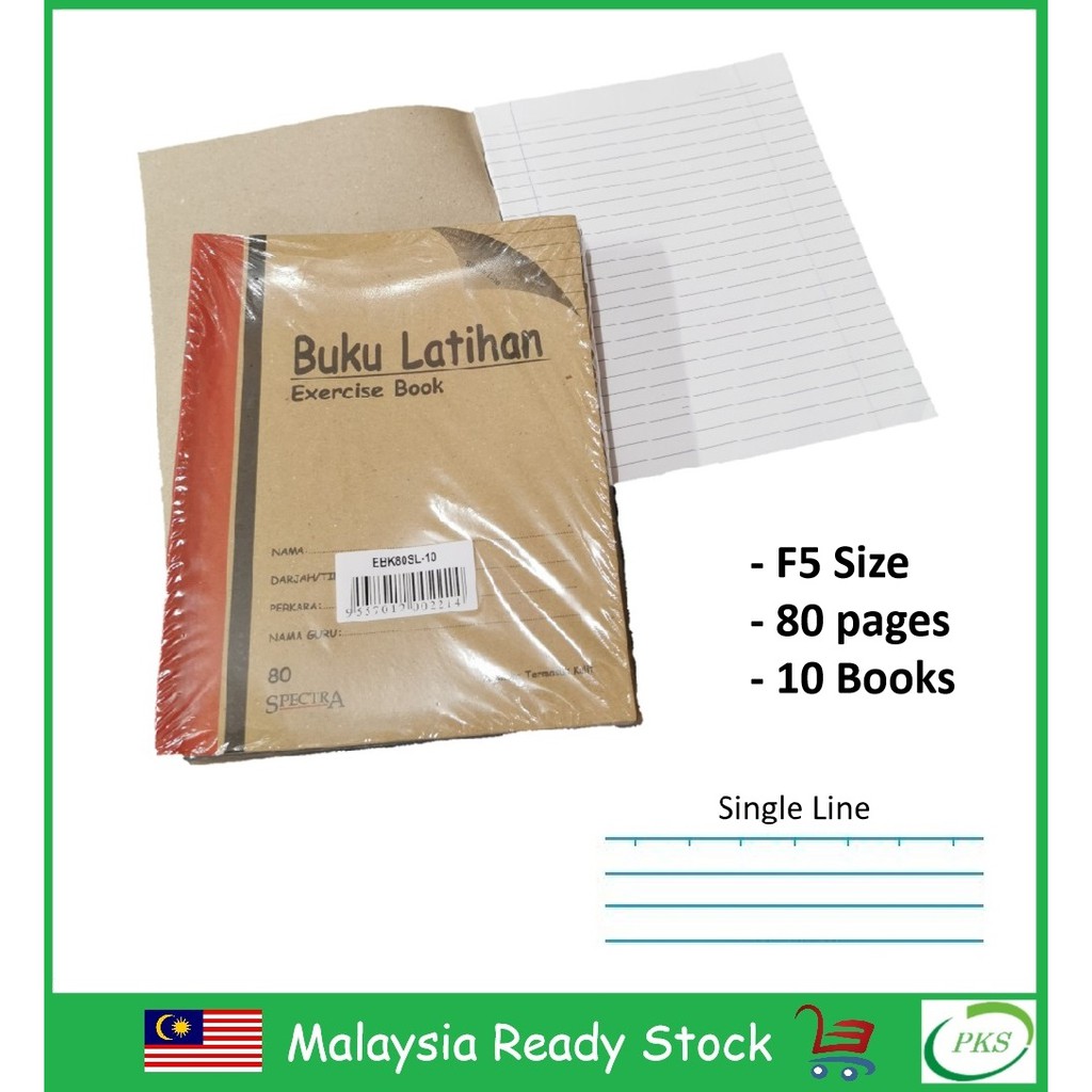 Shop Malaysia Single Line Buku Latihan Sekolah 10 Books Pack School Exercise Book 80 Pages Spectra Ebk80sl 10 Shopee Singapore