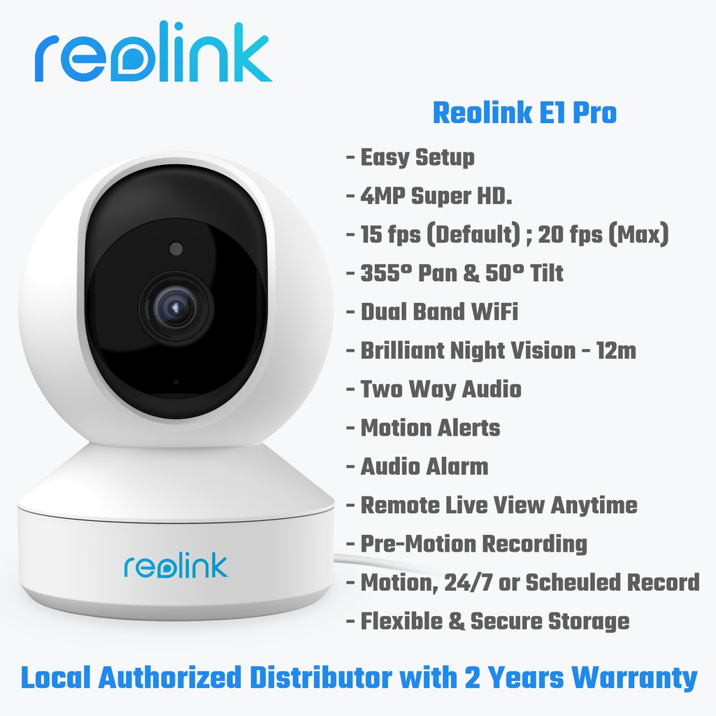 Reolink E1 Pro - 4MP Pan & Tilt Smart Home WiFi Security IP Camera With ...