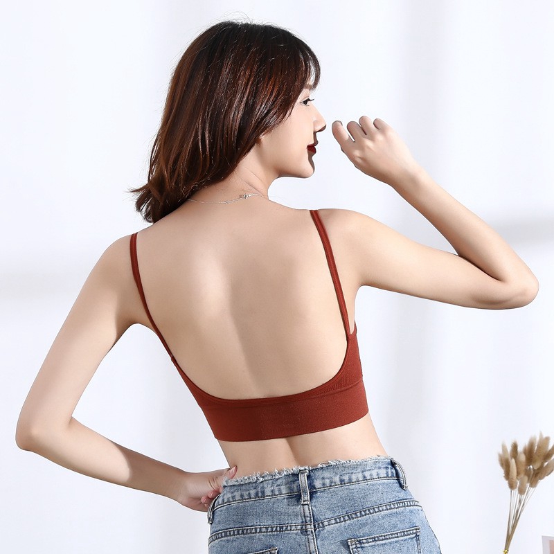 Seamless Beauty Back Wrapped Chest Tube Fashion Sexy Ladies Vneck Bra