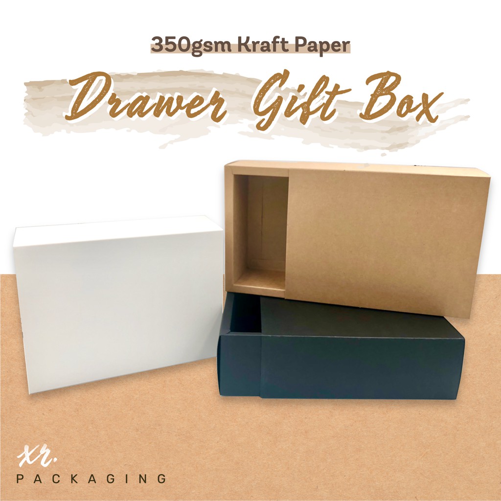 1Pc Kraft Paper Drawer Gift Box Shopee Singapore