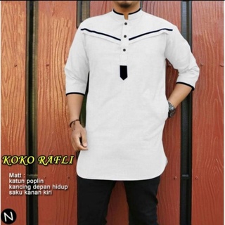 KEMEJA PUTIH Tops Muslim Men's Clothes Adult Contemporary Models Koko Shirt Men Kurta Modern Big Size Jumbo Xxl, Xxxl White, Navy Color