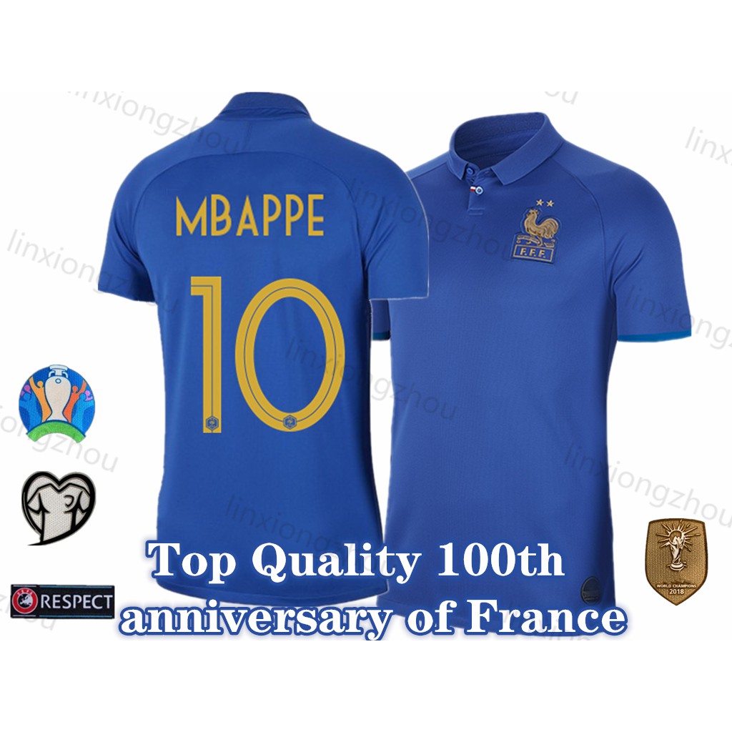 Top Quality France 100th Anniversary Football Jersey Shopee