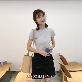 Image of Xiaozhainv hot sale loose short sleeves show tee summer girl tshirt crop top