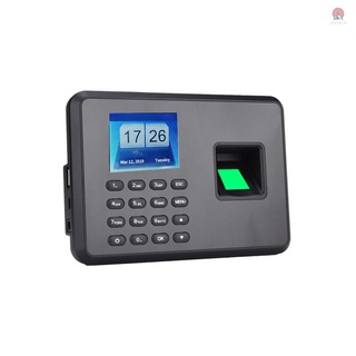 02 Fingerprint Password Attendance Machine 2.4inches TFT LCD Screen Employee Checking-in Recorder DC 5V Time Attendance Clock 