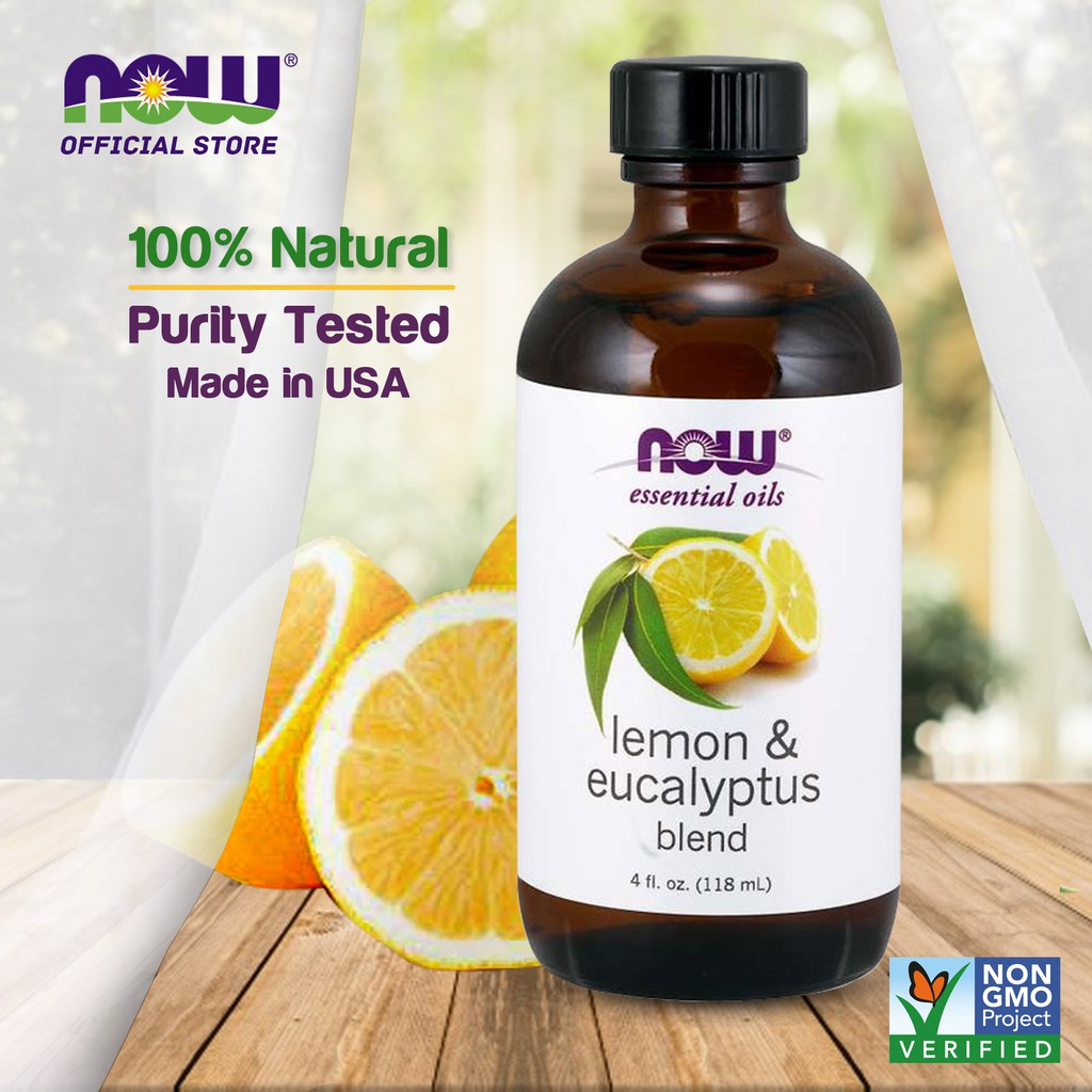 Now Foods, Essential Oils, Lemon & Eucalyptus Oil Blend, 4 fl oz (118