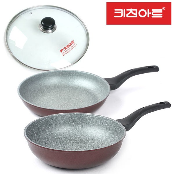 Kitchen Art LCH store Korean Geumsang Stone Coating Frying Pan Set B