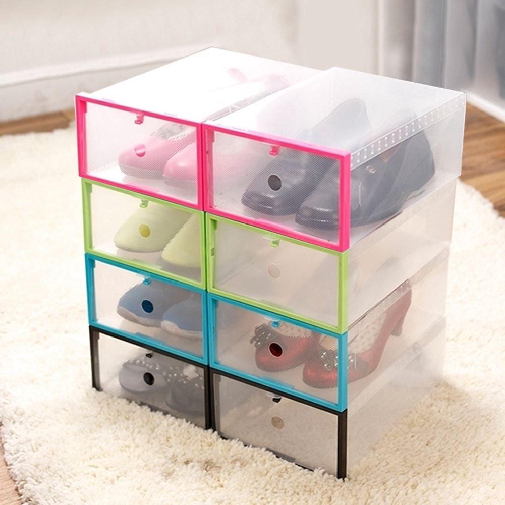 Storage Case Clear Foldable Plastic Drawer Shoe Stackable Box