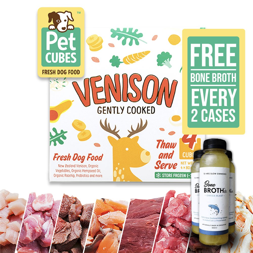 PetCubes Complete Gently Cooked Venison Flank Frozen Dog Food 2.25kg