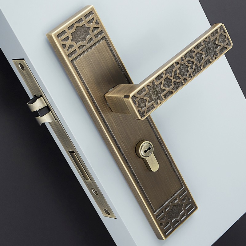 New Chinese Style Copper Silent Classical Indoor Solid Wood Double