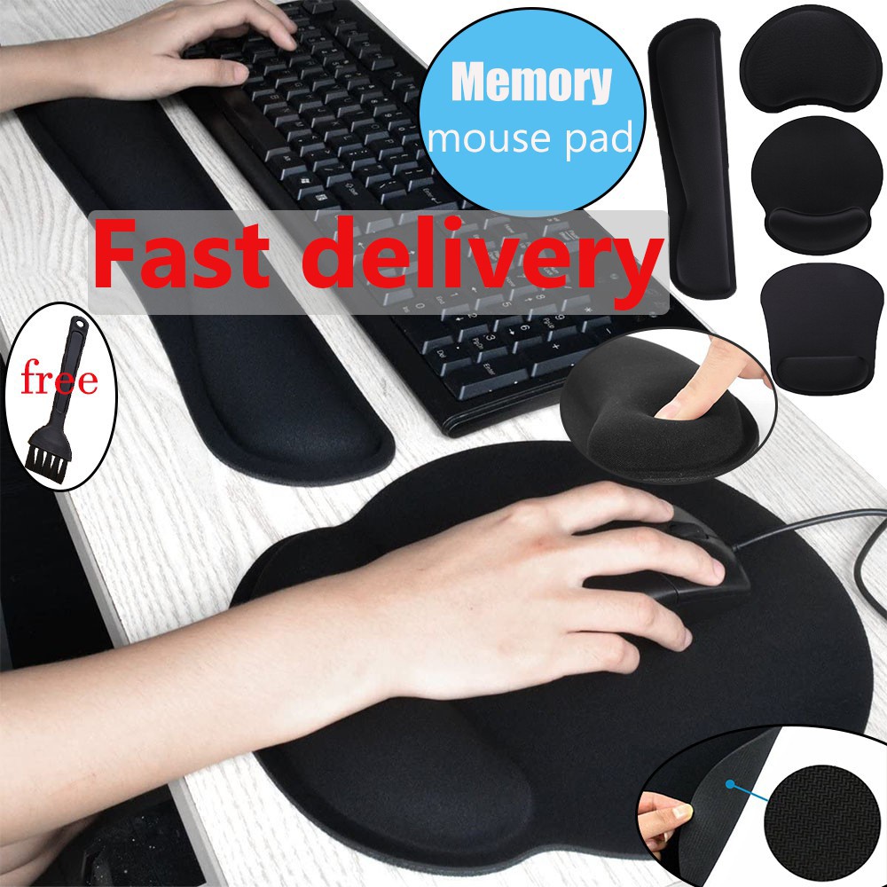 Ayuqi Mouse Pad Wrist Support Rest Ergonomic Mouse Pad Wireless Massage Mat Memory Cotton Foam