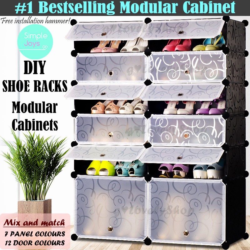 Creative Storage Shoe Rack Cabinet Prepacked Diy Modular Shopee