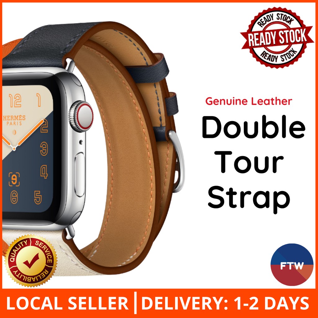 hermes double loop apple watch band