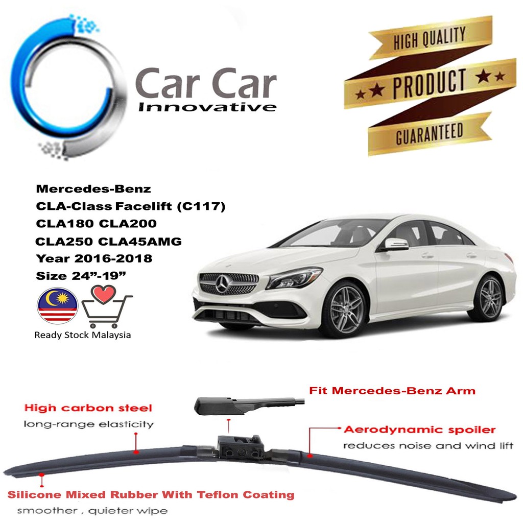 Shop Malaysia Mercedes Benz Cla Class C117 Facelift Wiper Wiper Blades Car Windshield Year 2016 2018 1 Pair Size 24 19 Shopee Singapore