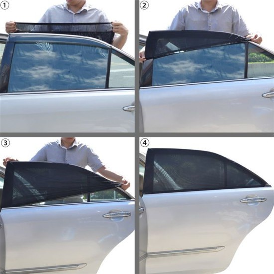 2pcs Car UV Side Rear Window Sun Visor Shade Mesh Cover Shield Sunshade Protect