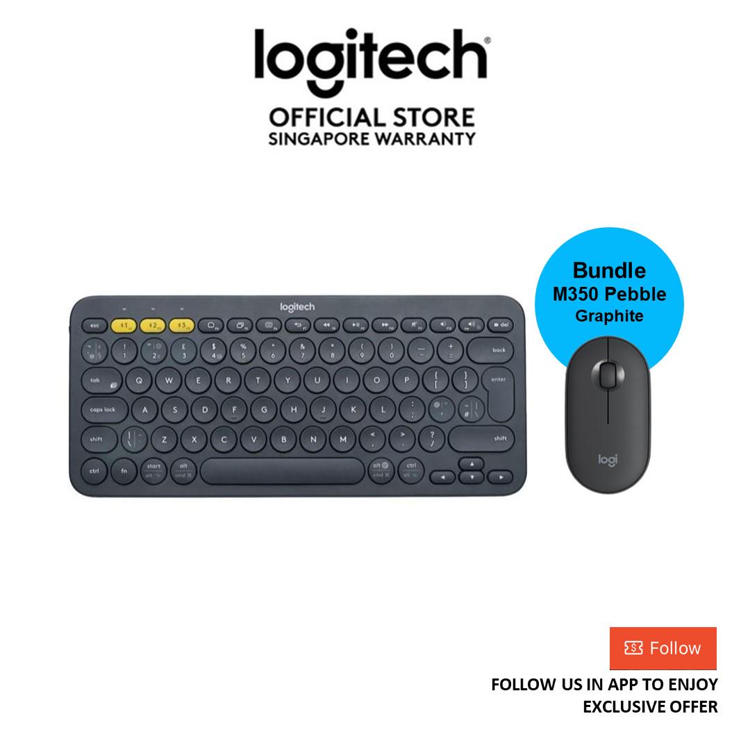 Bundle Logitech K380 Multi Device Bluetooth Keyboard Black Logitech M350 Pebble Wireless Bluetooth Mice Graphite Shopee Singapore